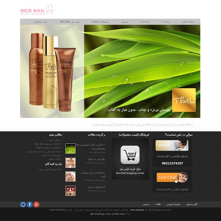 طراحی سایت خدمات زیبایی آرایشی